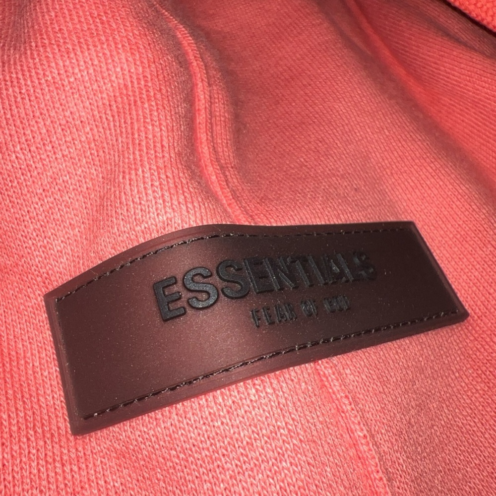 Essentials FEAR OF GOD ESSENTIALS Logo-Appliquéd Jersey Sweatpants | Coral | NEW - Picture 13 of 16